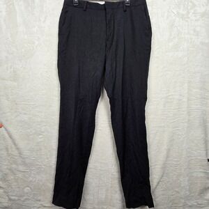 Bonobos Men's Size 36 × 33 Wool Stretch‎ Trouser Pants Slim Fit Black